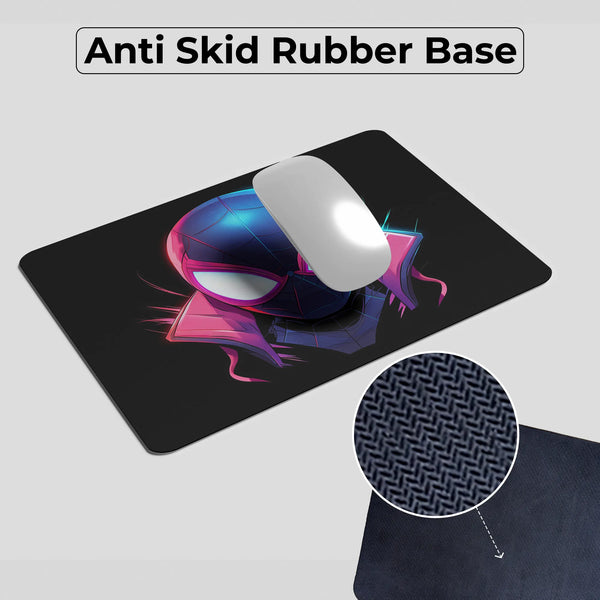 Miles Morales Neon Portrait Superhero Mousepad