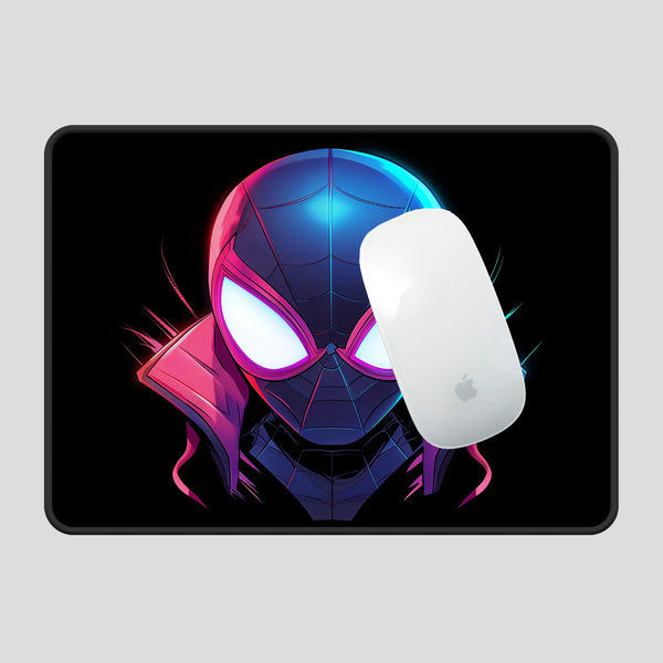 Miles Morales Neon Portrait Superhero Mousepad