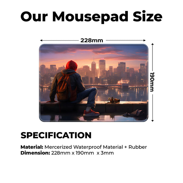 Miles Morales City Sunset Superhero Mousepad
