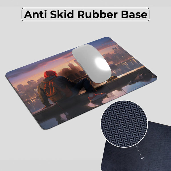 Miles Morales City Sunset Superhero Mousepad