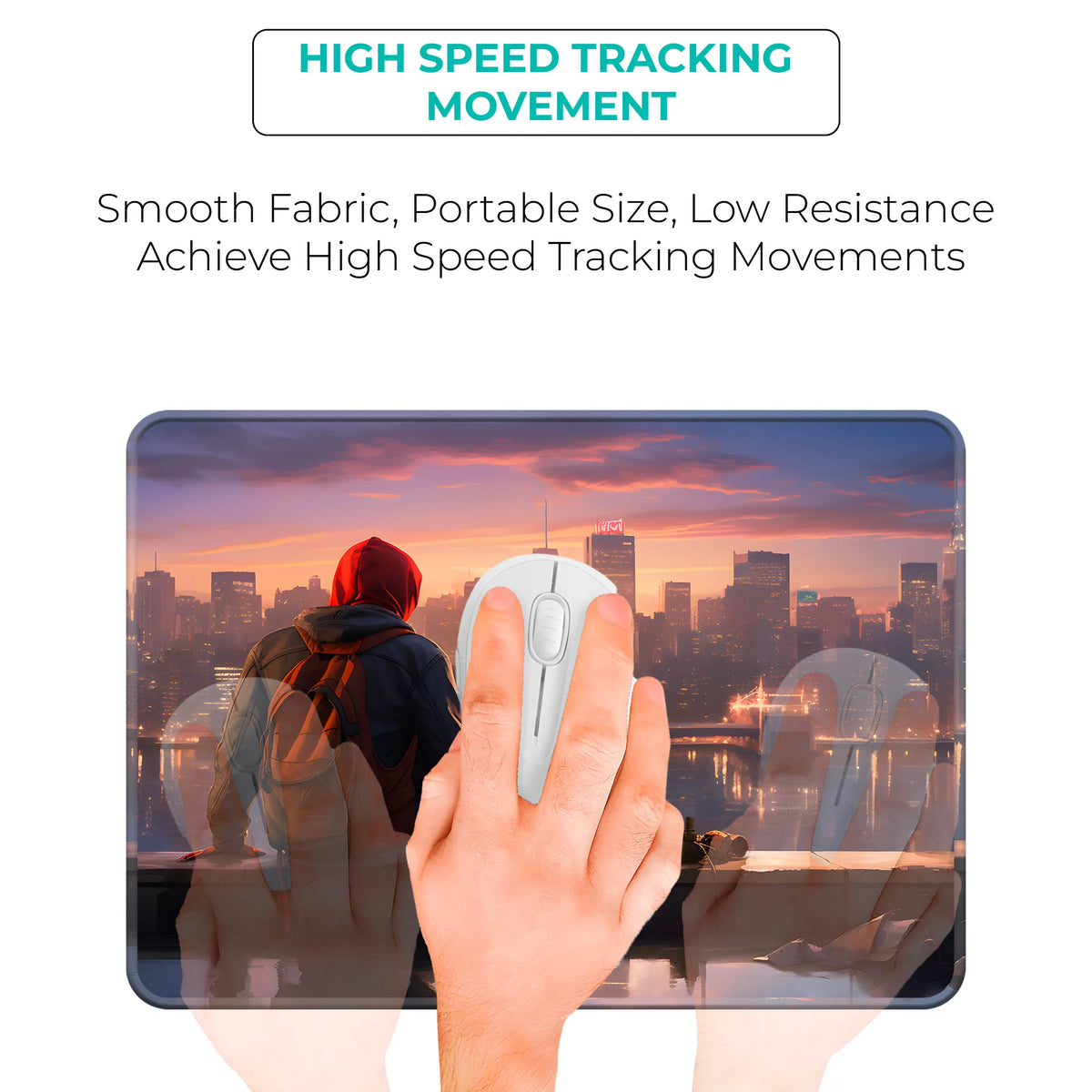 Miles Morales City Sunset Superhero Mousepad