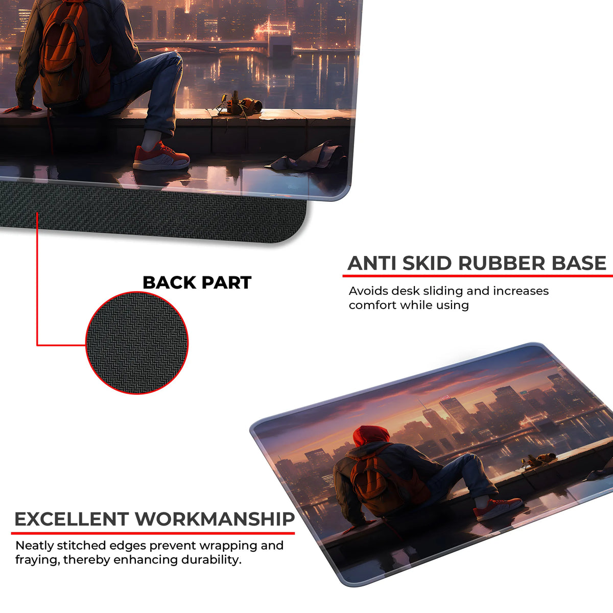 Miles Morales City Sunset Superhero Mousepad