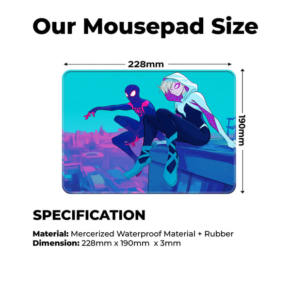 Miles Morales and Spider Gwen Duo Superhero Mousepad