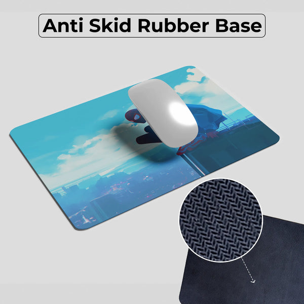 Miles Morales Skyline Pose Superhero Mousepad