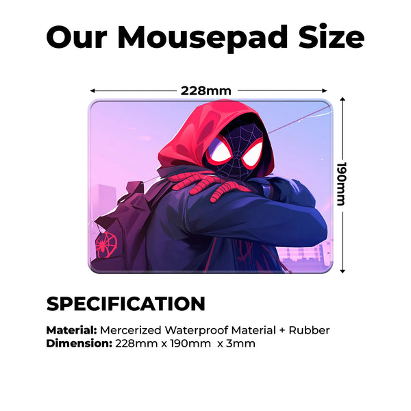 Miles Morales Red Hoodie Style Superhero Mousepad
