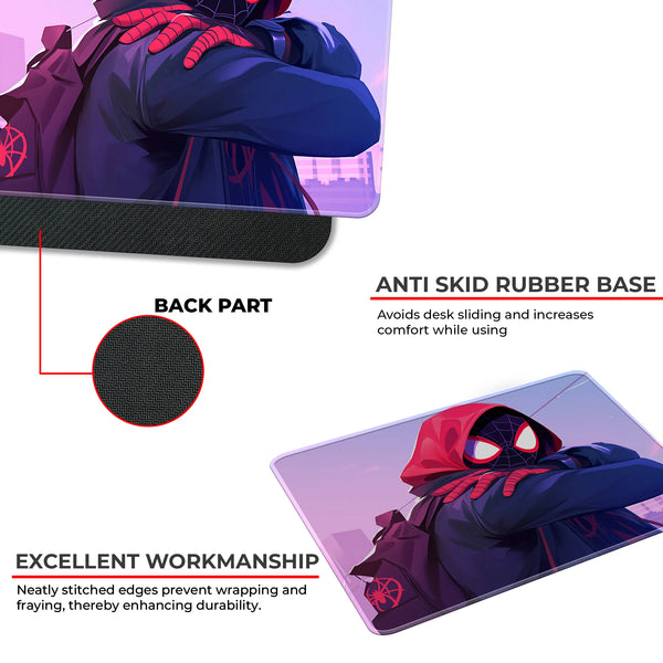 Miles Morales Red Hoodie Style Superhero Mousepad
