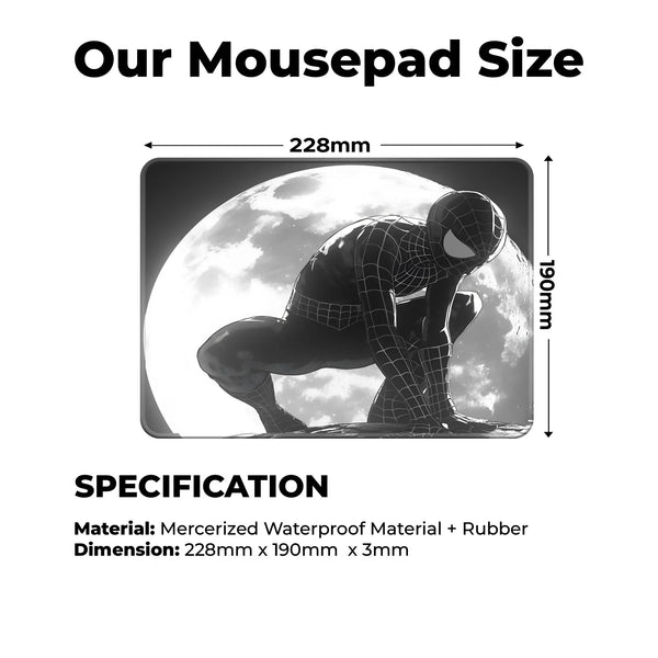 Black Suit Spider-Man Moonlight Superhero Mousepad