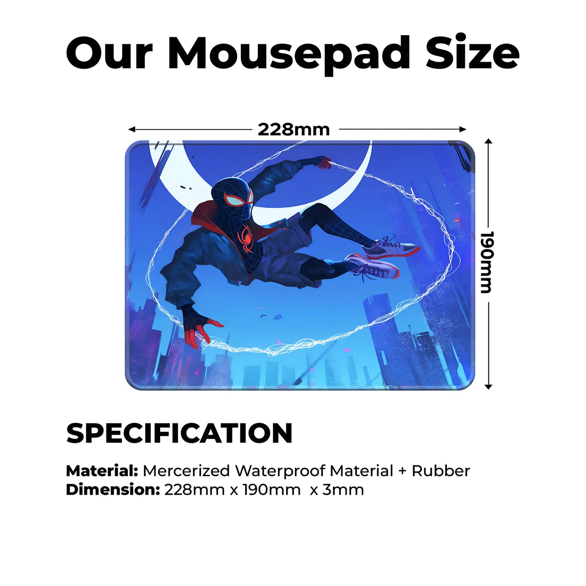 Miles Morales Swing Motion Superhero Mousepad