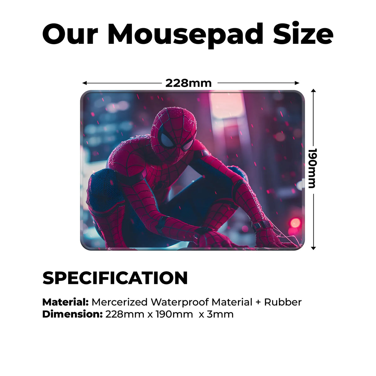 Spider-Man Rainy Night Superhero Mousepad