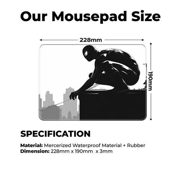 Black Suit Spider-Man City Superhero Mousepad