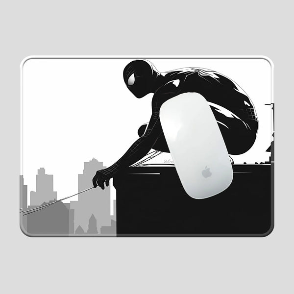 Black Suit Spider-Man City Superhero Mousepad
