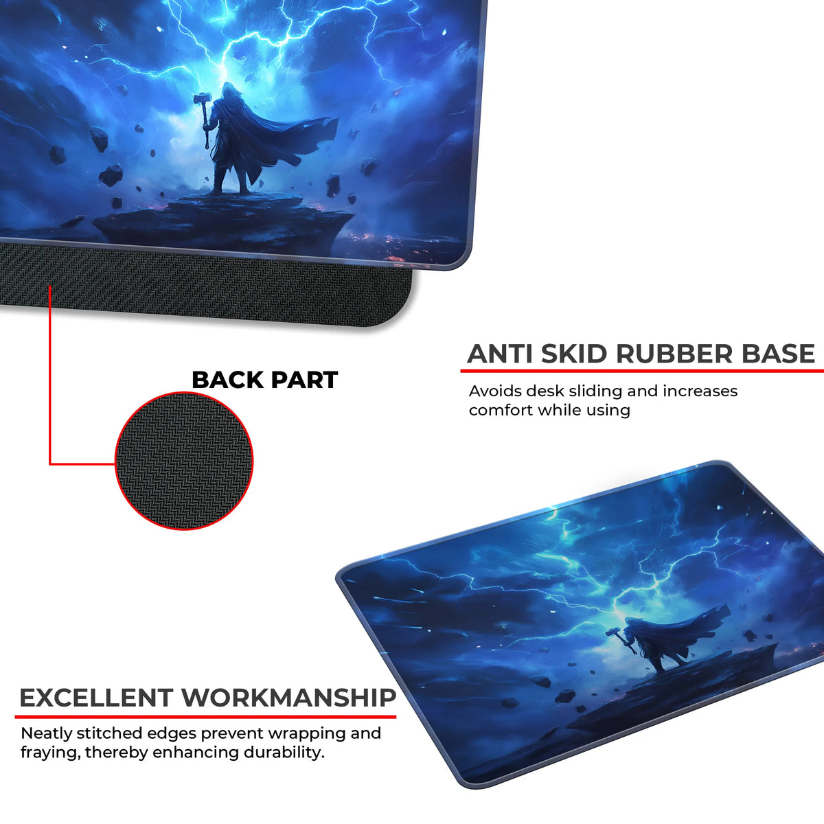 Thor Lightning Power Superhero Mousepad