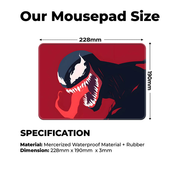 Venom Red Silhouette Superhero Mousepad