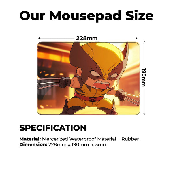 Wolverine Chibi Rage Superhero Mousepad