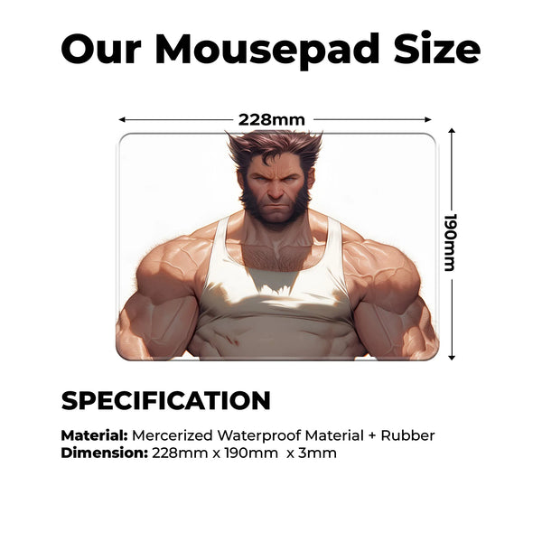 Wolverine Tank Top Strength Superhero Mousepad