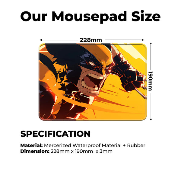 Wolverine Battle Charge Superhero Mousepad
