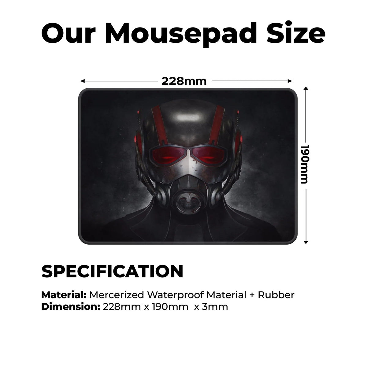 Ant-Man Helmet Superhero Mousepad