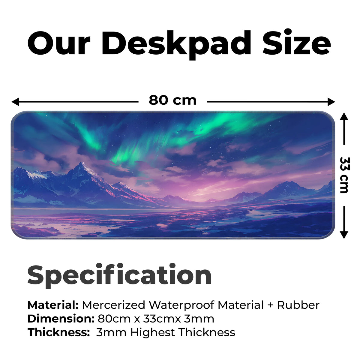 Aurora Dreamscape Mountain View Deskmat