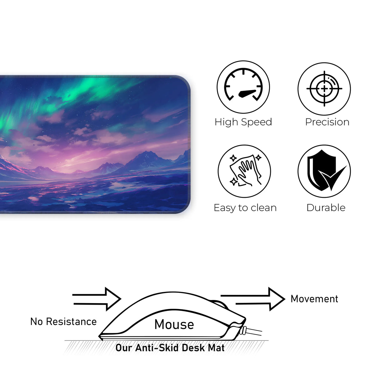 Aurora Dreamscape Mountain View Deskmat