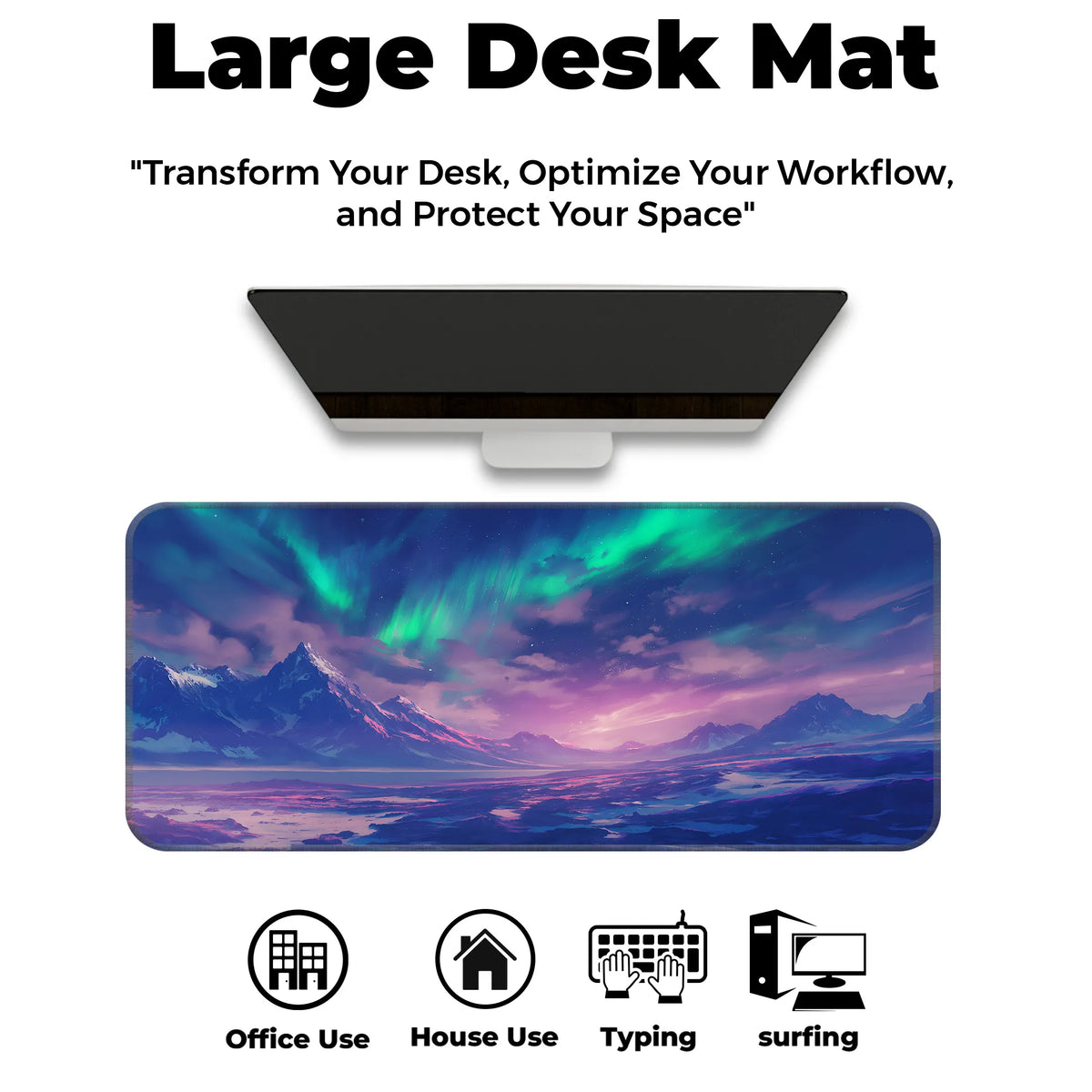 Aurora Dreamscape Mountain View Deskmat