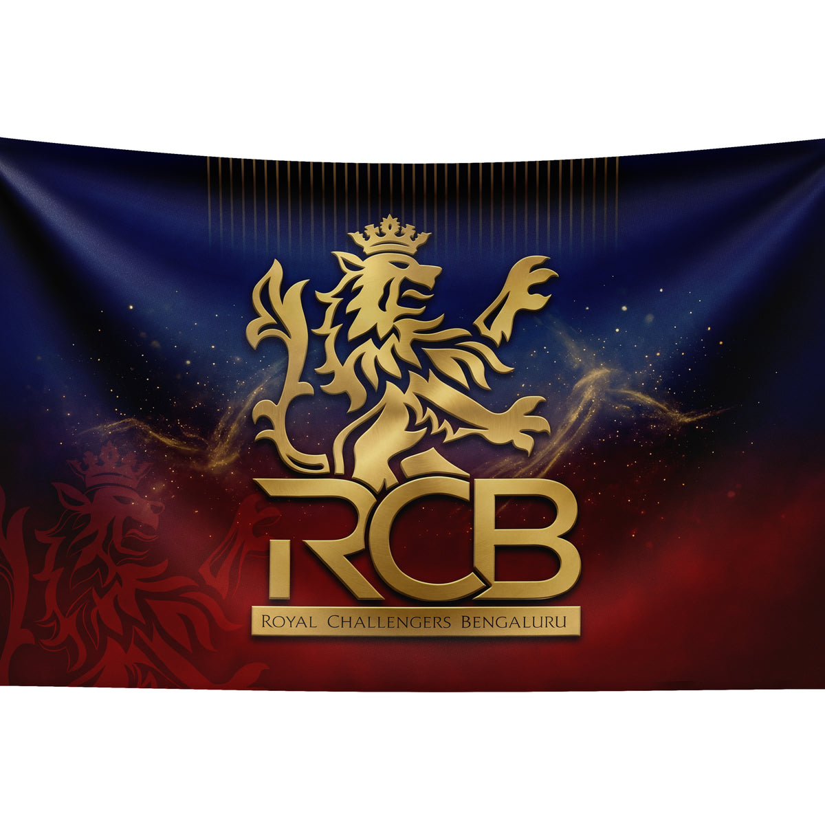 Royal Challengers Bengaluru Wall Tapestry | RCB Cricket Fan Wall Hanging | Premium Satin Polyester Room Decor