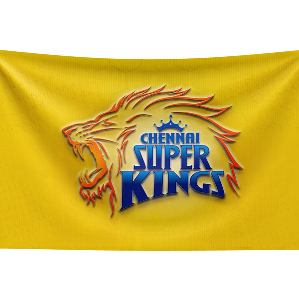 Chennai Super Kings Wall Tapestry | CSK Cricket Fan Wall Hanging | Premium Satin Polyester Room Decor