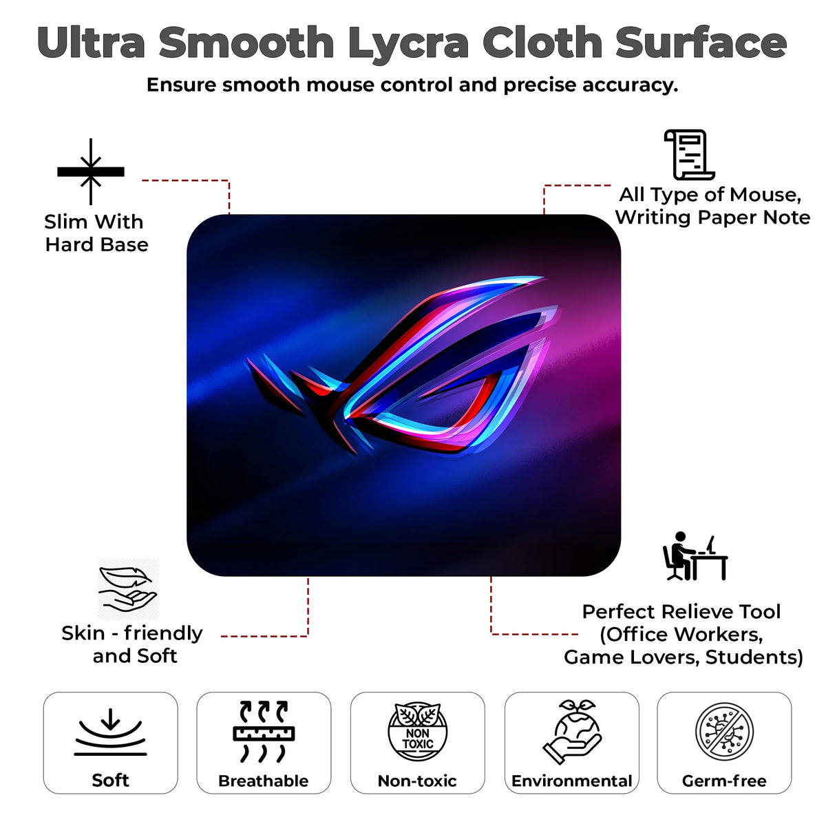 Neon ROG Gamer Mousepad