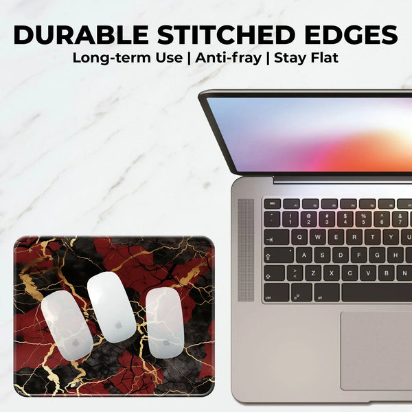 Crimson Marble Luxe Mousepad