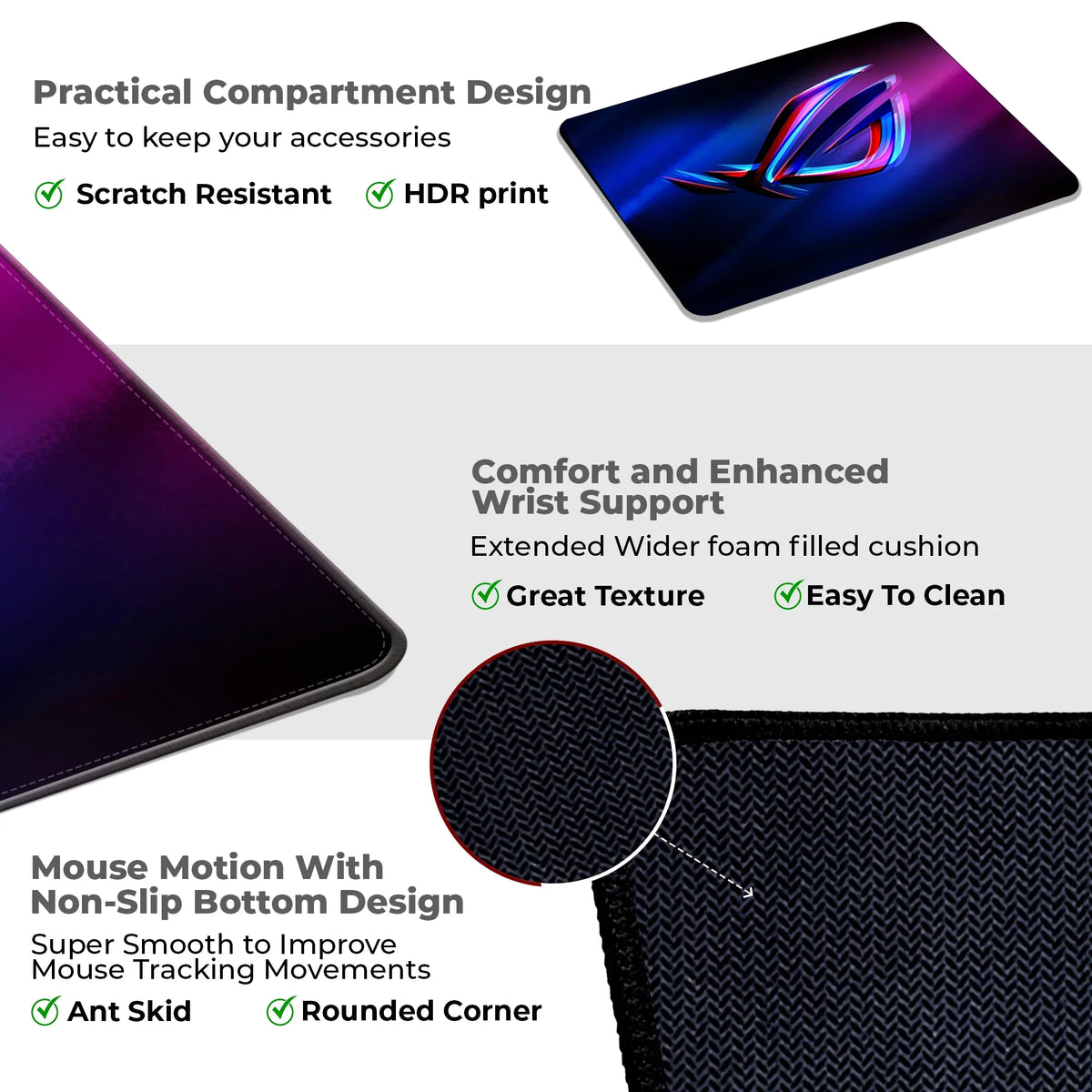 Neon ROG Gamer Mousepad