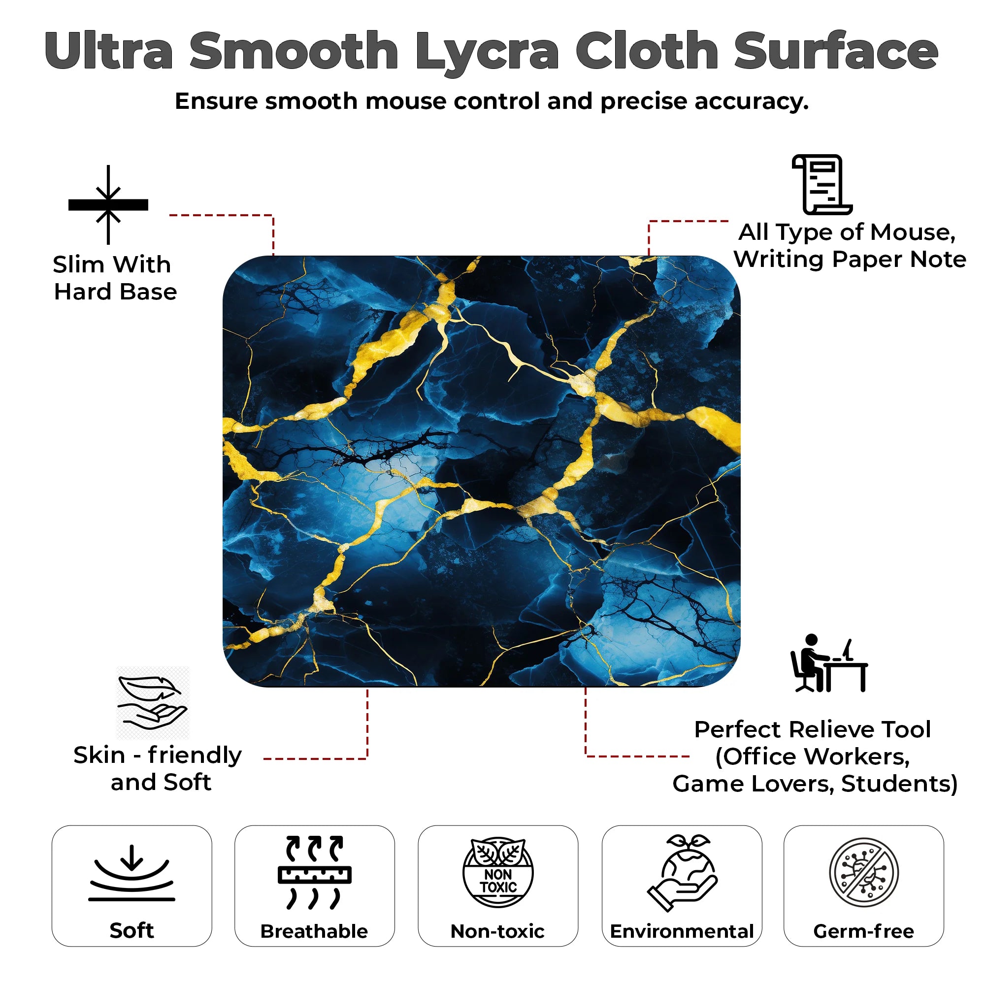 Midnight Marble Mousepad