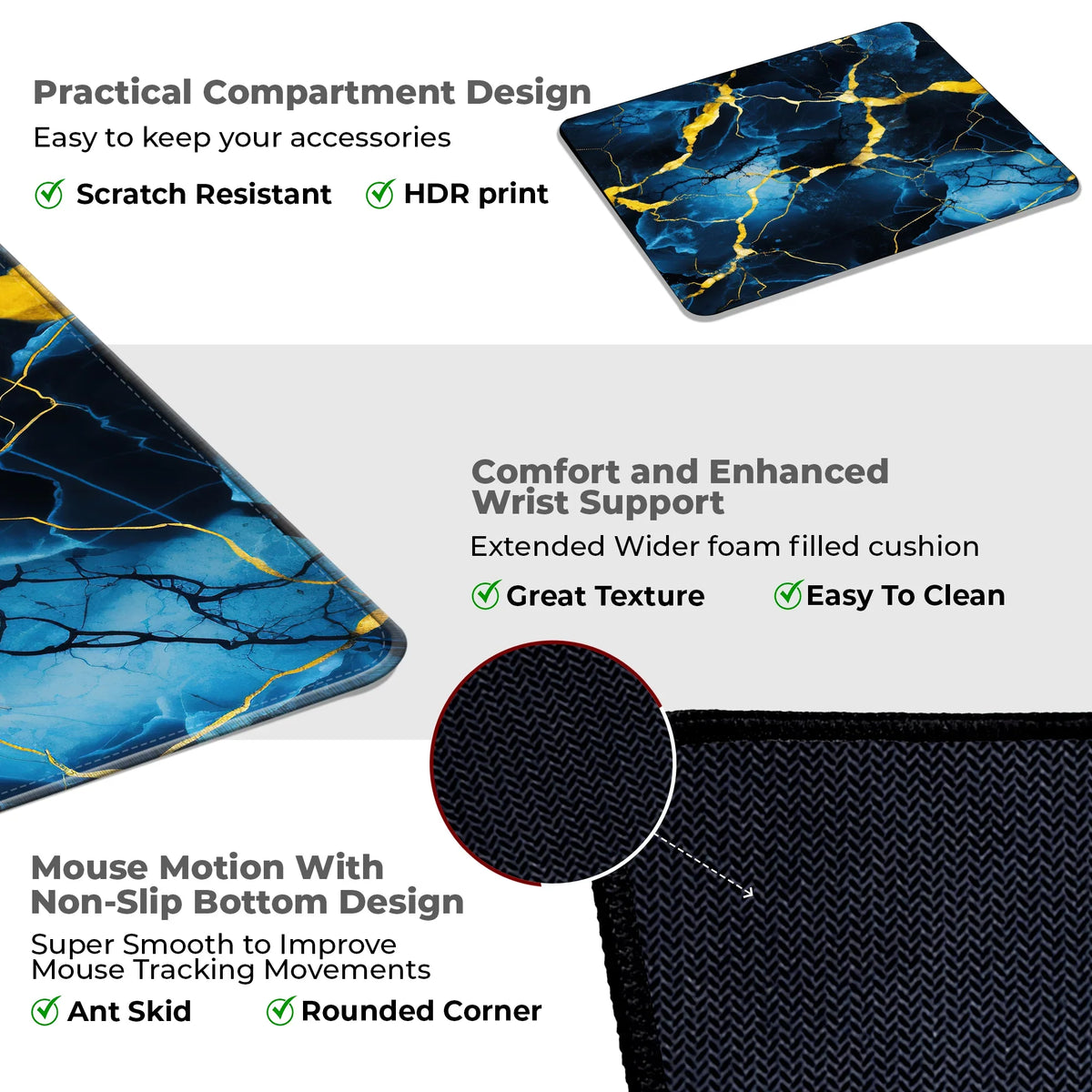 Midnight Marble Mousepad