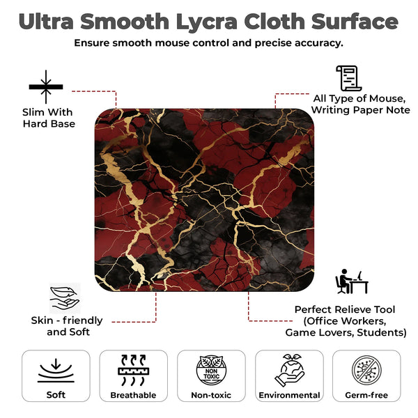 Crimson Marble Luxe Mousepad