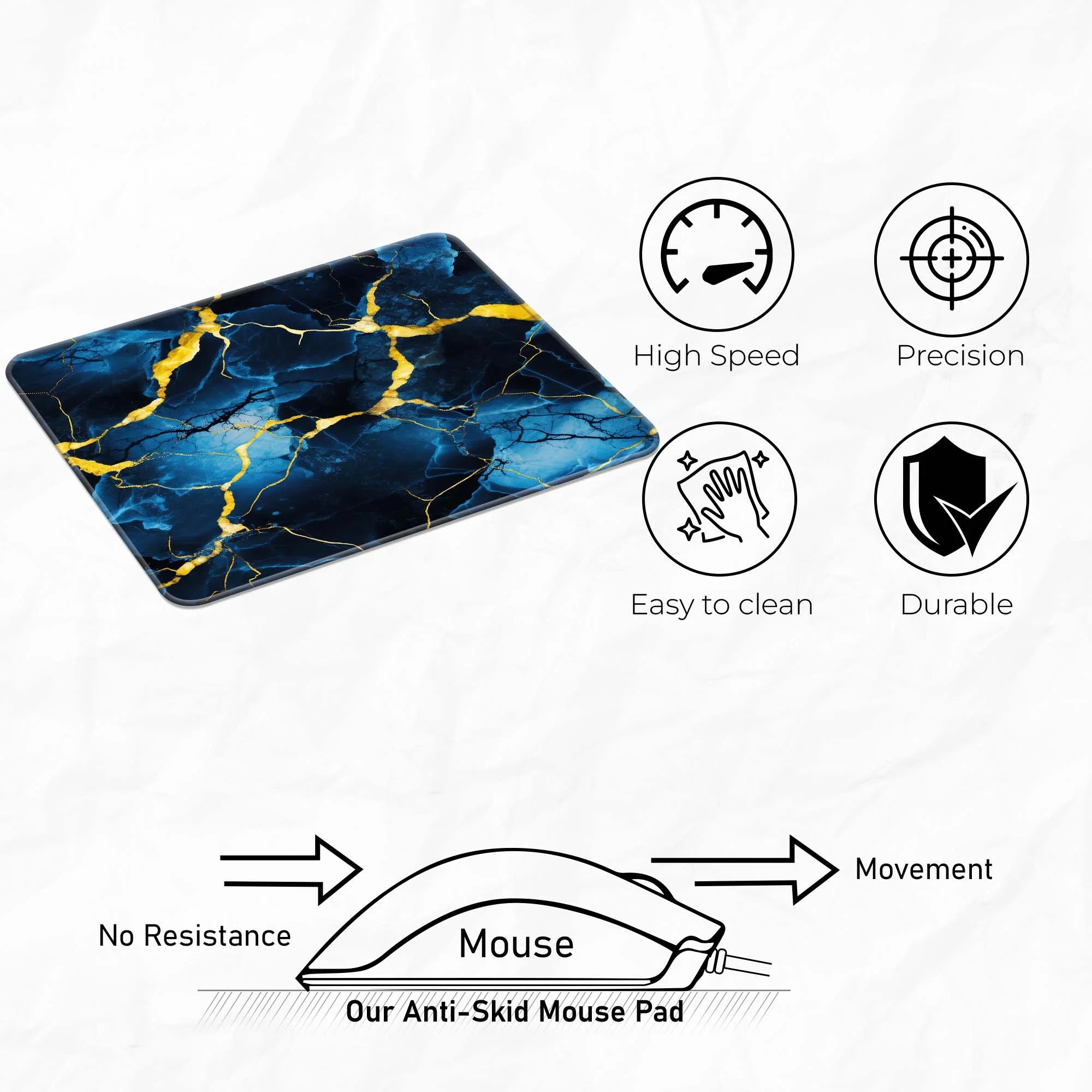 Midnight Marble Mousepad