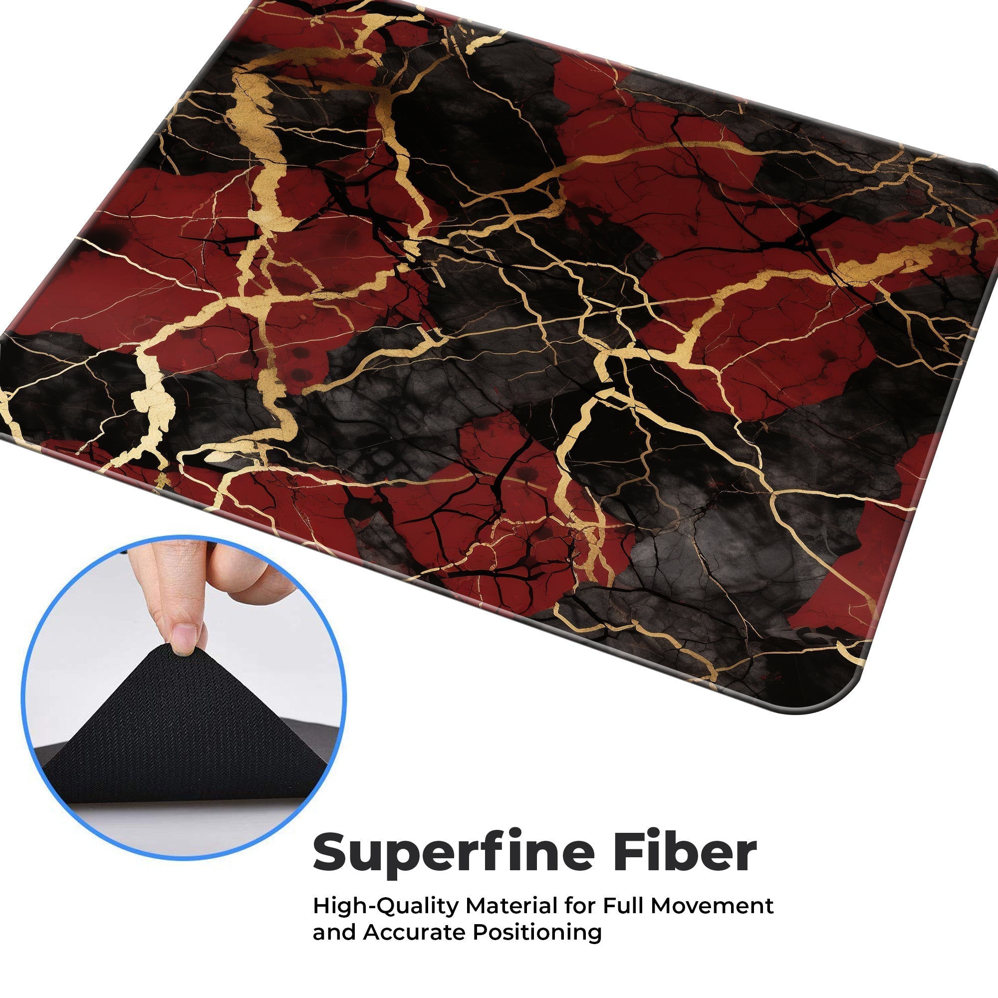 Elegant Red Marble Mouse Pad