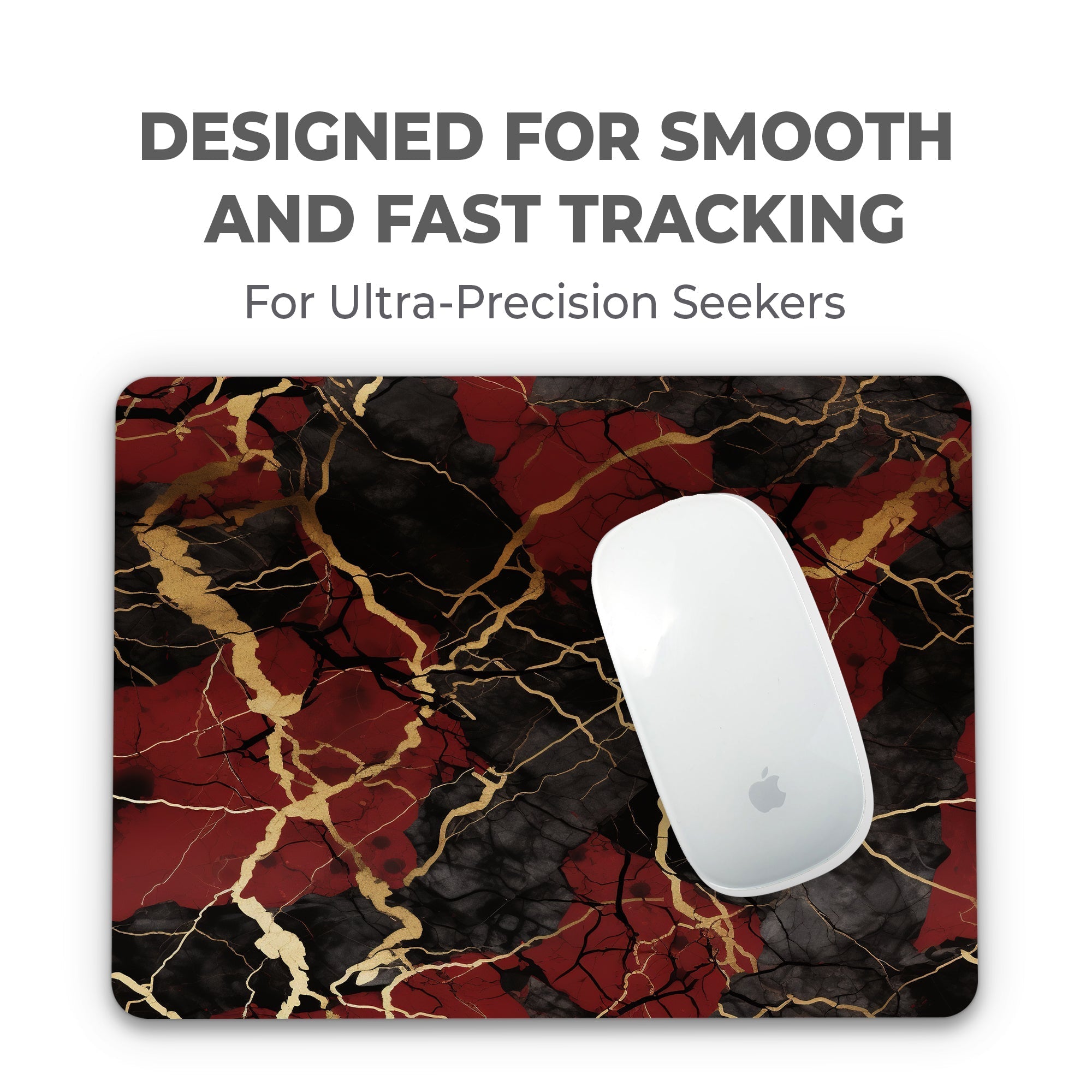 Elegant Red Marble Mouse Pad