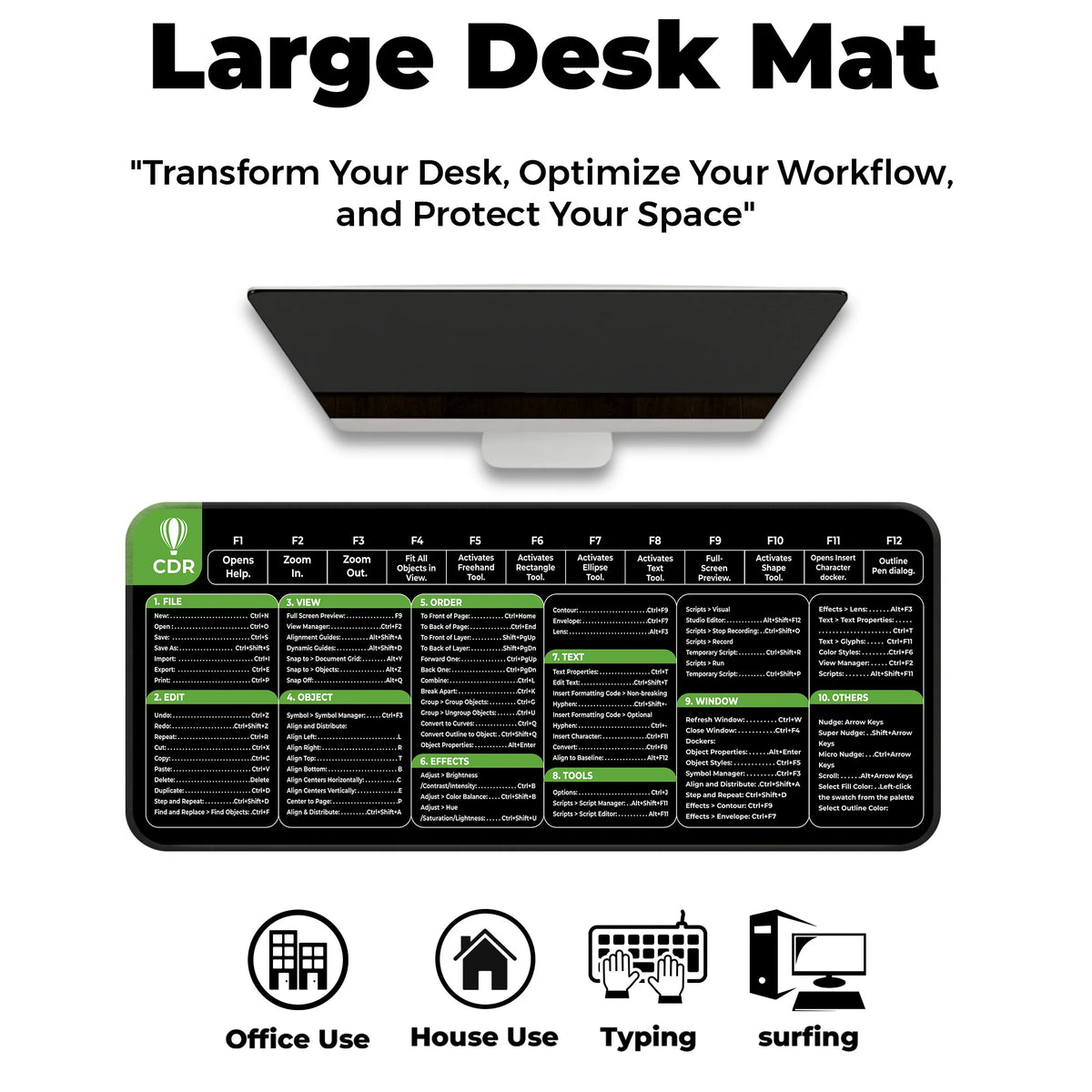 CorelDRAW Shortcut Keys Poster Deskmat